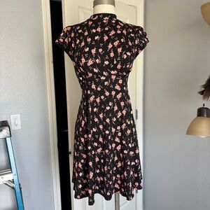 Black with pink cherry blossom floral dress